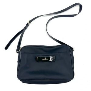 Karl Lagerfeld Paris Penny Nylon Messenger Crossbody Bag Black Purse w-Logo Bow